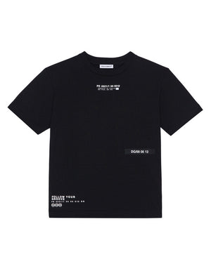 SOLID-COLOR JERSEY T-SHIRT WITH LETTERING PRINT