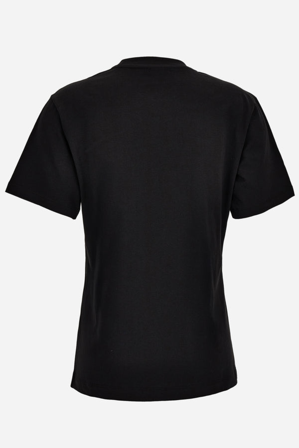 T-Shirt In Cotton Jersey Fabric With Versace Hotfix Embroidery