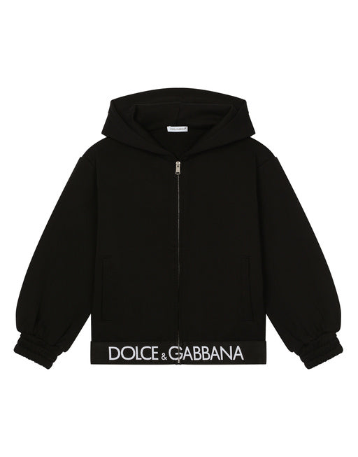 JERSEY HOODIE WITH BRANDED ELASTIC