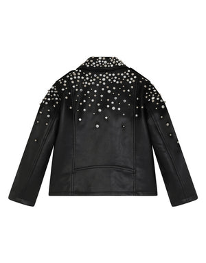 STUDDED LEATHER BIKER JACKET
