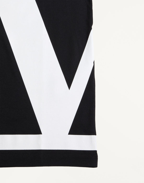 T-Shirt In Cotone Con V Logo Signature