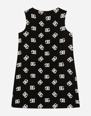 DRESS IN DG LOGO PRINT CHARMEUSE