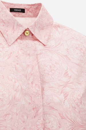 Formal Shirt In Cotton Poplin With Allover Baroque Print