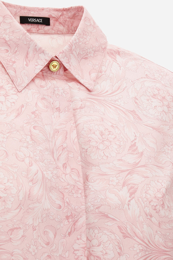 Formal Shirt In Cotton Poplin With Allover Baroque Print