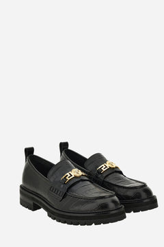 La Greca Loafer In Embossed Croc Calf Leather