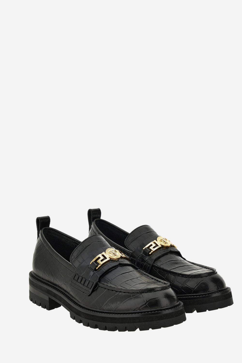 La Greca Loafer In Embossed Croc Calf Leather