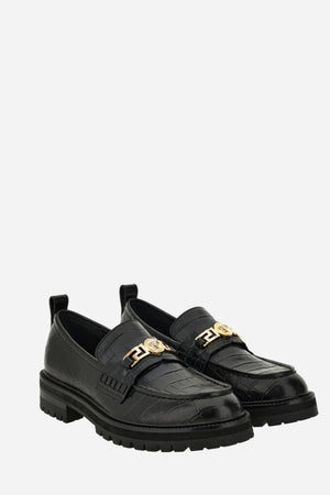 La Greca Loafer In Embossed Croc Calf Leather