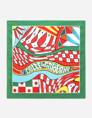 CARRETTO-PRINT SILK BANDANNA (50X50)