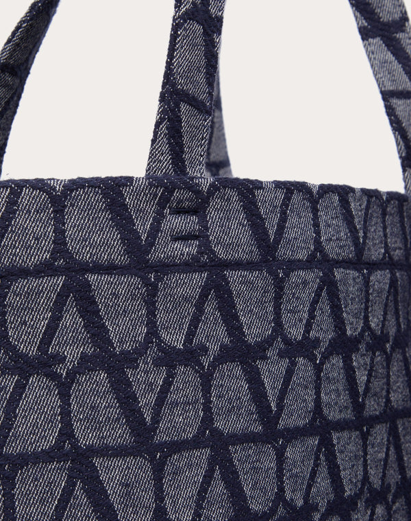 Borsa Shopping Toile Iconographe In Tessuto Jacquard Effetto Denim