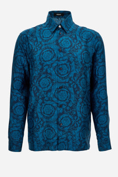 Informal Shirt In Silk Twill Print Barocco 92 Allover
