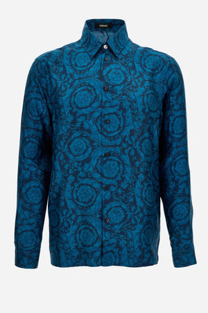 Informal Shirt In Silk Twill Print Barocco 92 Allover