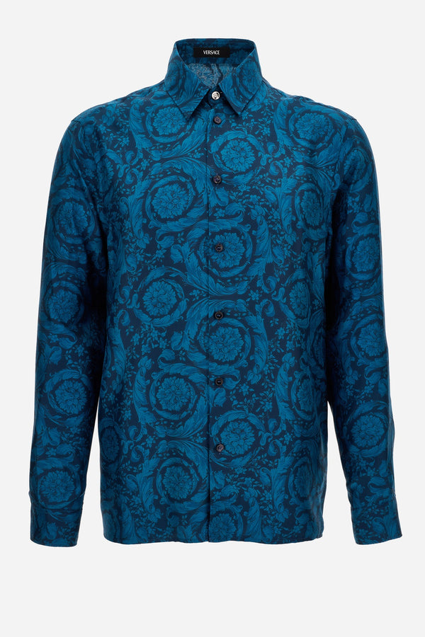 Informal Shirt In Silk Twill Print Barocco 92 Allover