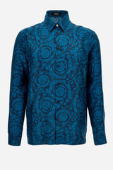 Informal Shirt In Silk Twill Print Barocco 92 Allover