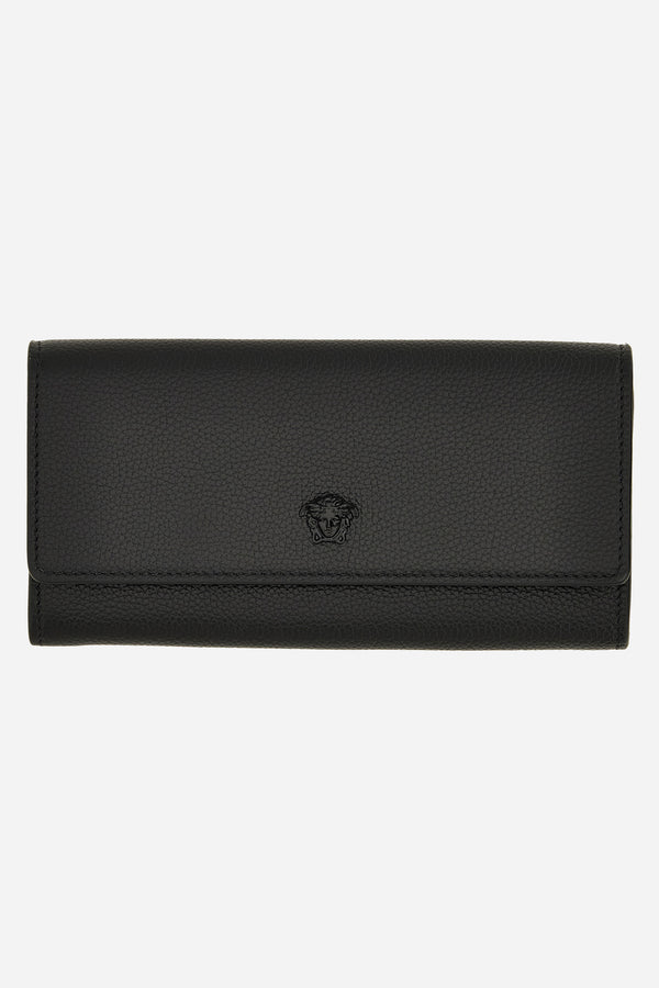 La Medusa Long Wallet In Grainy Calf Leather
