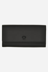 La Medusa Long Wallet In Grainy Calf Leather
