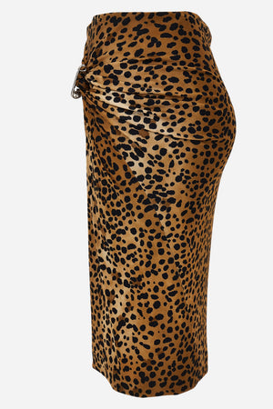 Skirt In Leopard On Responsible Viscose Liquid Jersey