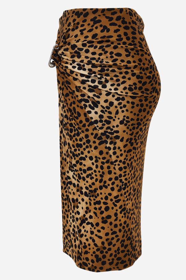 Skirt In Leopard On Responsible Viscose Liquid Jersey