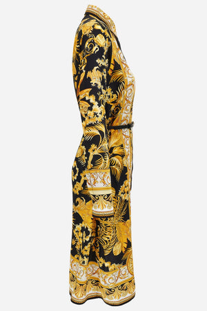 Dress In Twill Poly Barocco Palm Print