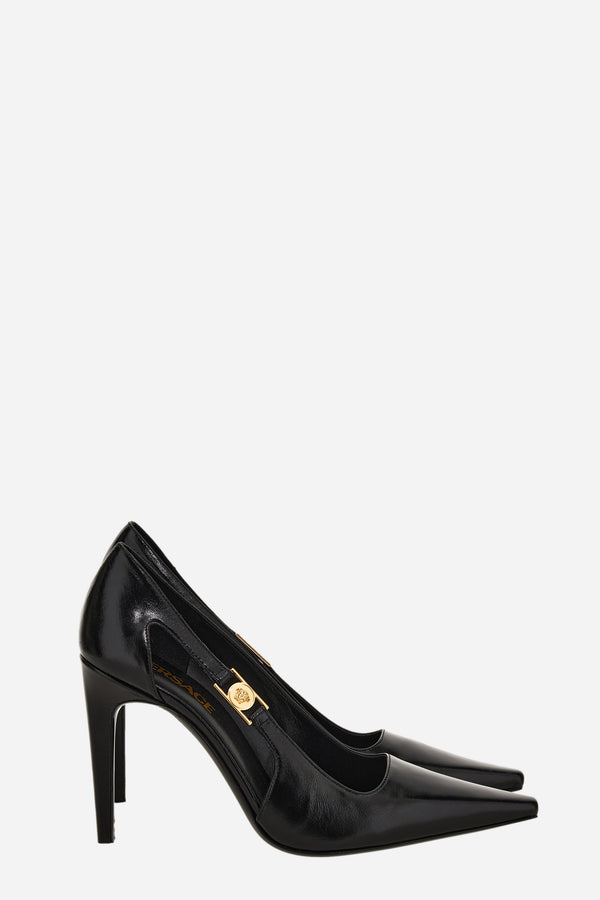 Medusa Lock Pump  In Shiny Calf Leather-Metal Hardware