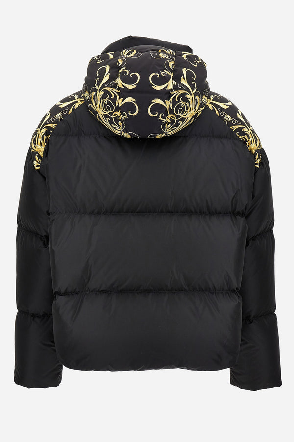 Padded Jacket In Fabric Nylon Whit Barocco Spring Print Details