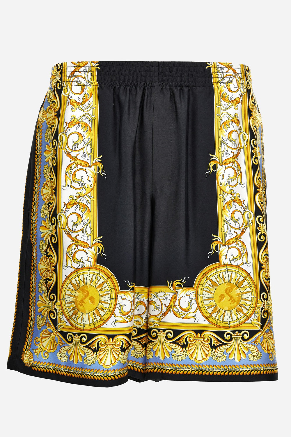 Shorts In Barocco Palm Print Silk Fabric