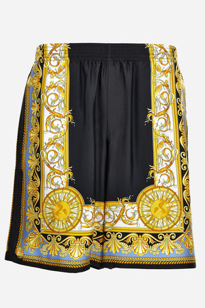 Shorts In Barocco Palm Print Silk Fabric