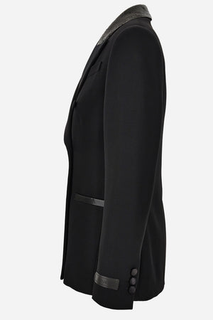 Evening Jacket In Responsible Wool Grain De Poudre Natural Stretch