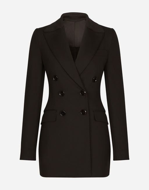 DOUBLE-BREASTED TECHNICAL JERSEY JACKET