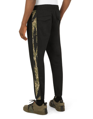 STRETCH COTTON JOGGING PANTS WITH BANDS