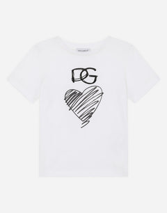 JERSEY T-SHIRT WITH DG HEART PRINT