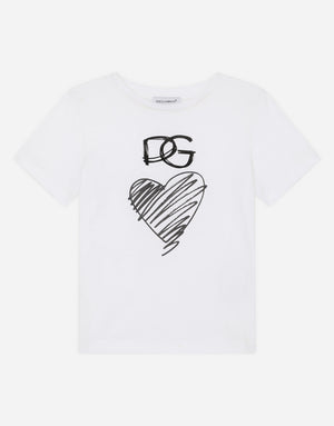 JERSEY T-SHIRT WITH DG HEART PRINT
