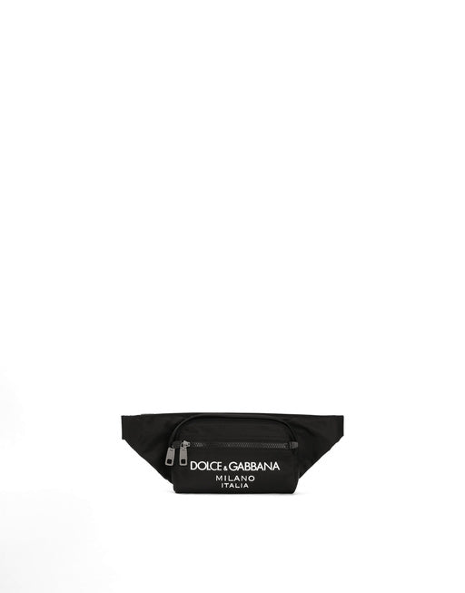 SMALL NYLON BELT BAG WITH RUBBERIZED LOGO