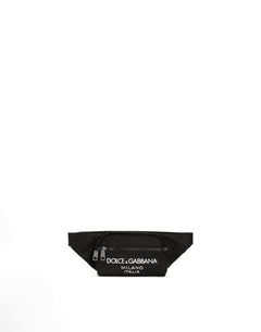 SMALL NYLON BELT BAG WITH RUBBERIZED LOGO