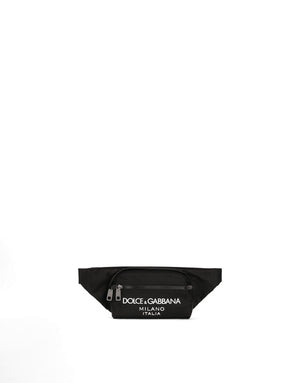 SMALL NYLON BELT BAG WITH RUBBERIZED LOGO