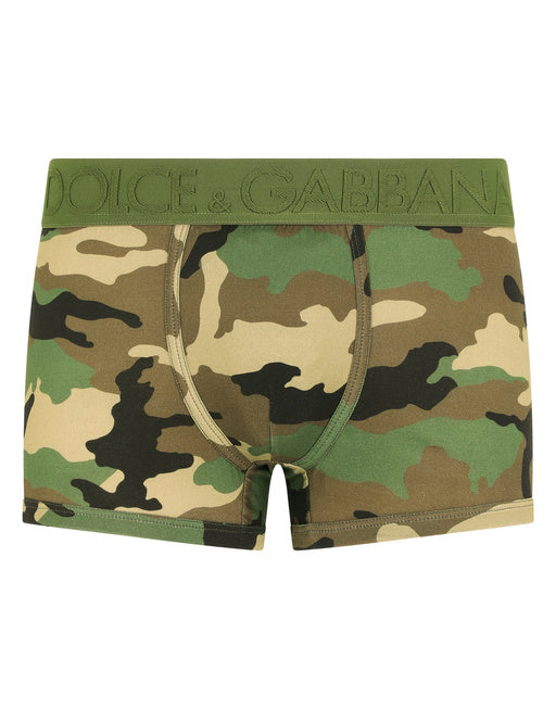CAMOUFLAGE-PRINT TWO-WAY STRETCH JERSEY BOXERS