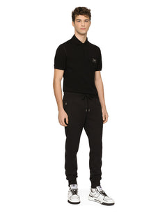 COTTON PIQUÉ POLO-SHIRT WITH BRANDED PLATE