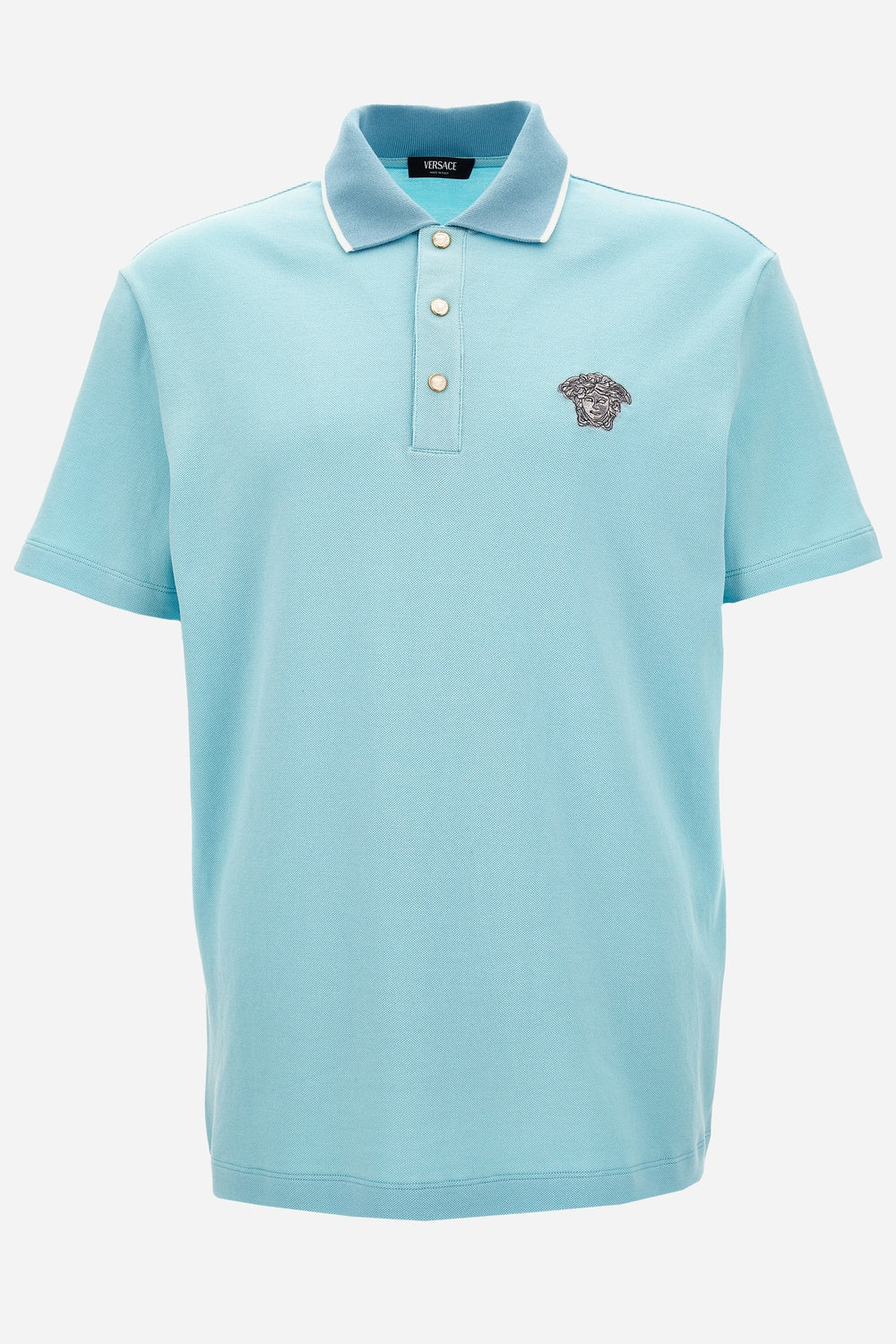 Polo In Piquet Fabric + Medusa Embroidery