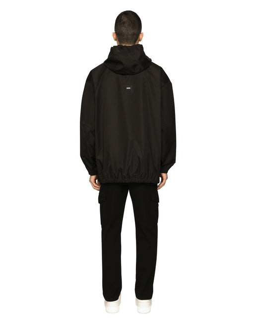 HOODED NYLON JACKET WITH DGVIB3 PATCH