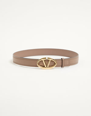 CINTURA VLOGO THE BOLD EDITION IN VITELLO LUCIDO 30 MM