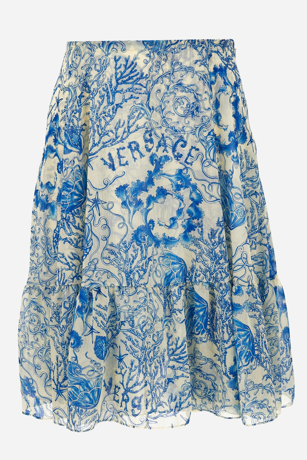 Skirt In Underwater Barocco Bicolour Allover On Techno Creponne