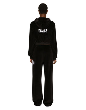 COTTON CHENILLE JOGGING PANTS WITH DGVIB3 EMBROIDERY
