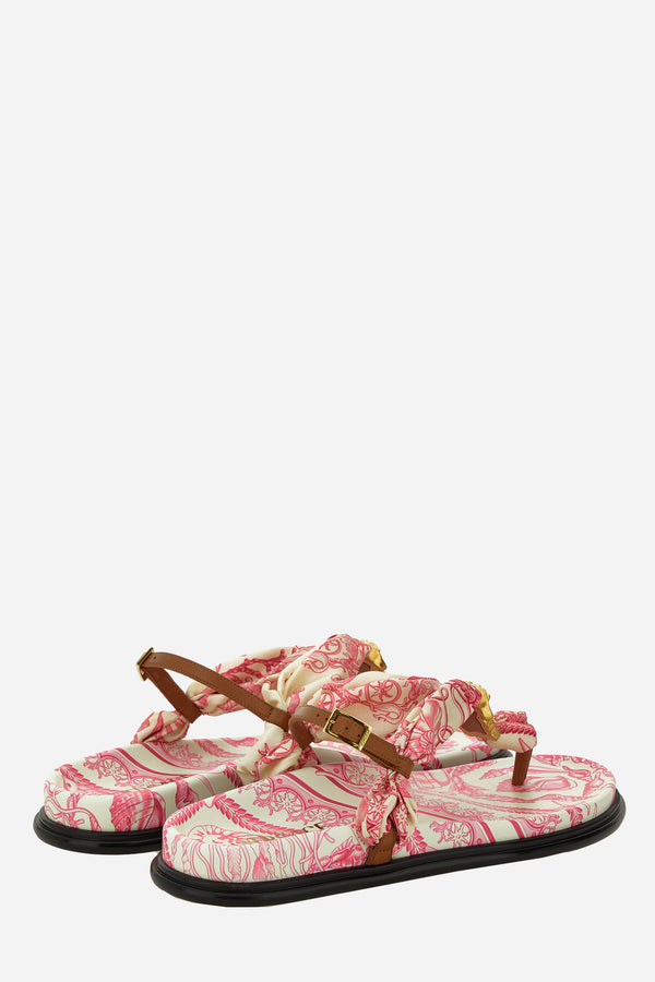 La Medusa Sandal T.10 In Fabric+Calf Leather