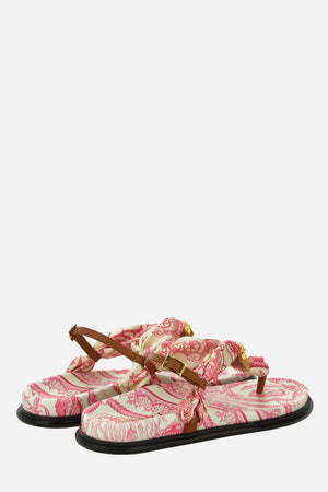 La Medusa Sandal T.10 In Fabric+Calf Leather