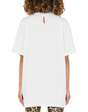PRINTED JERSEY T-SHIRT WITH J.LO EMBELLISHMENT