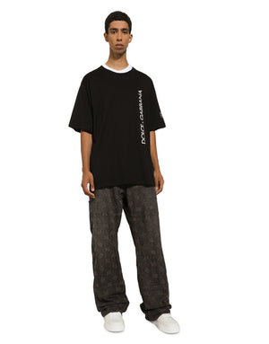 SHORT-SLEEVE T-SHIRT WITH VERTICAL LOGO PRINT