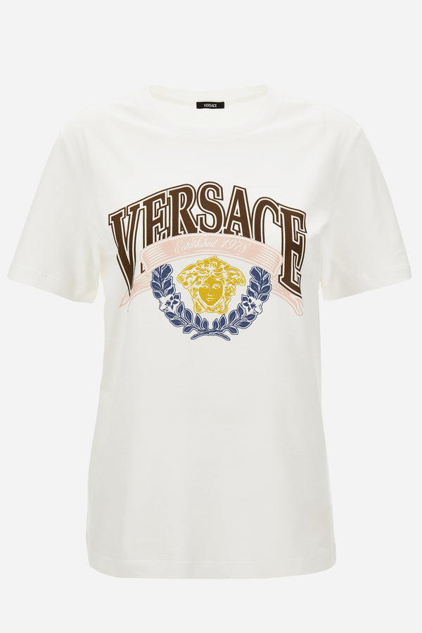 T-Shirt In Jersey Fabric Medusa Crest Print
