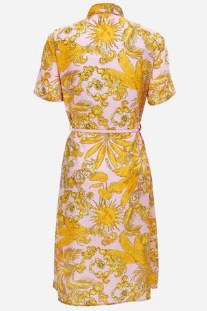 Dress In Twill Poly Baroque Palm Allover Print