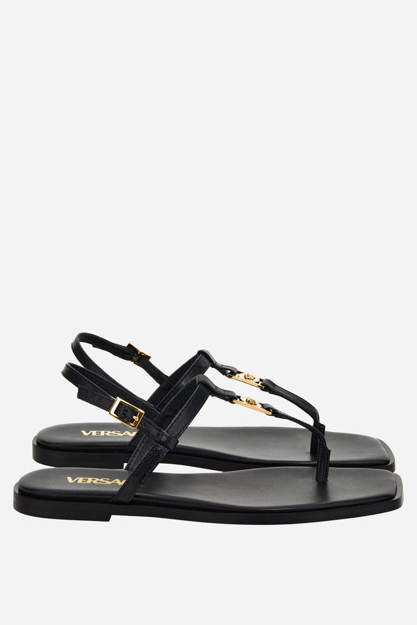 Medusa Lock Sandal  In Shiny Calf Leather-Metal Hardware