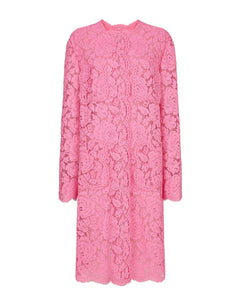 FLORAL CORDONETTO LACE LOGO COAT