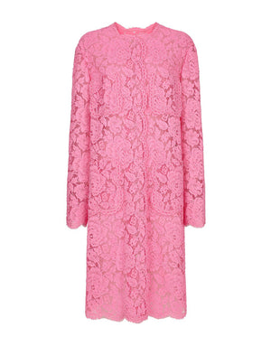 FLORAL CORDONETTO LACE LOGO COAT